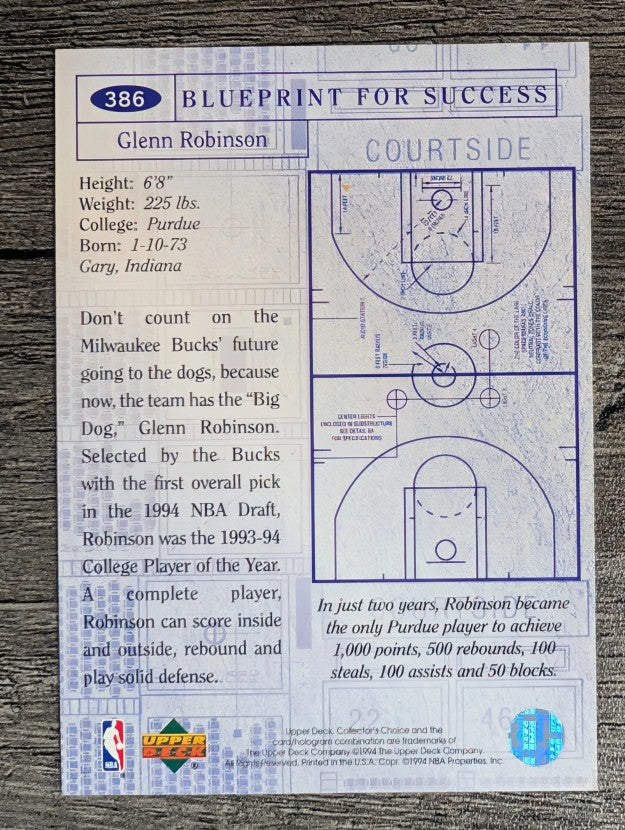 1994-95 Collector's Choice #386 Glenn Robinson BP