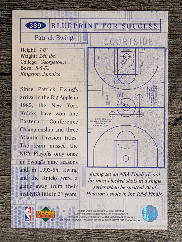 1994-95 Collector's Choice #389 Patrick Ewing BP