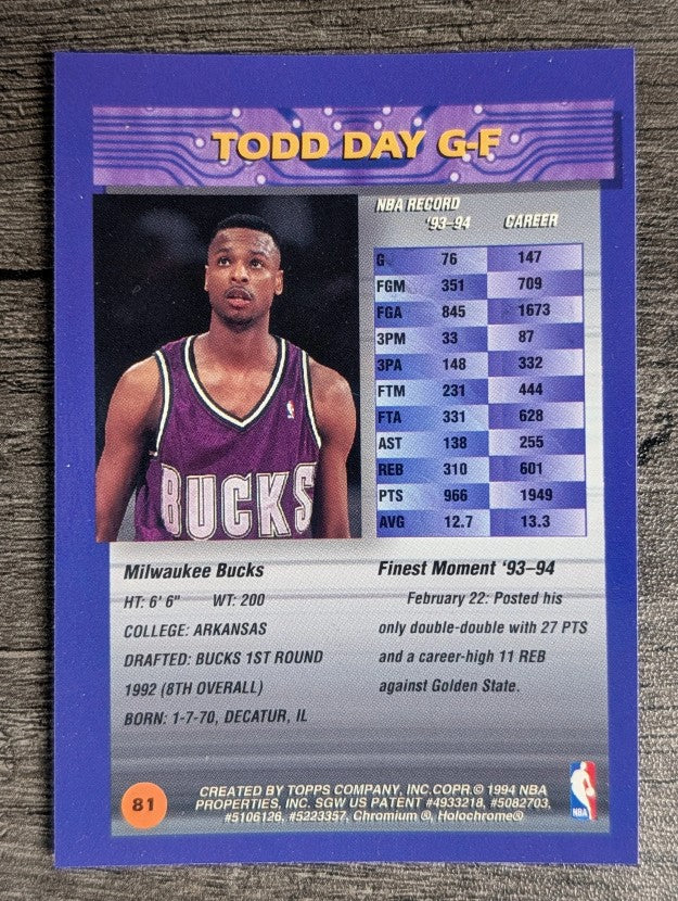 1994-95 Finest #81 Todd Day