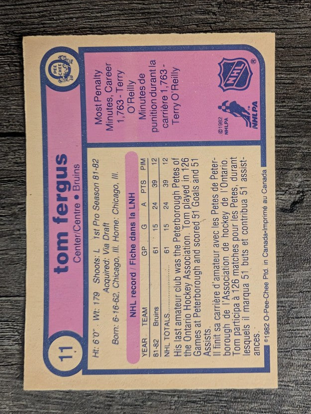 1982-83 O-Pee-Chee #11 Tom Fergus RC