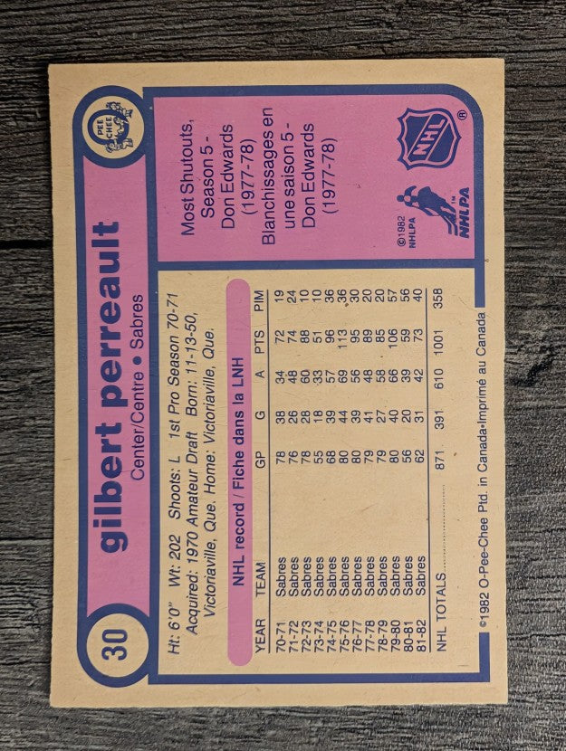 1982-83 O-Pee-Chee #30 Gilbert Perreault