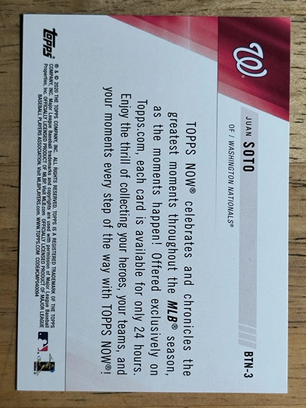 2020 Topps Best of Topps Now #BTN3 Juan Soto