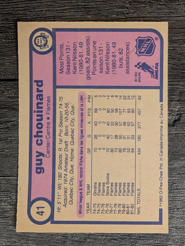1982-83 O-Pee-Chee #41 Guy Chouinard