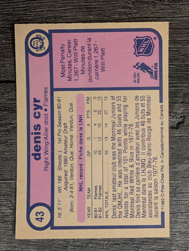1982-83 O-Pee-Chee #43 Denis Cyr RC
