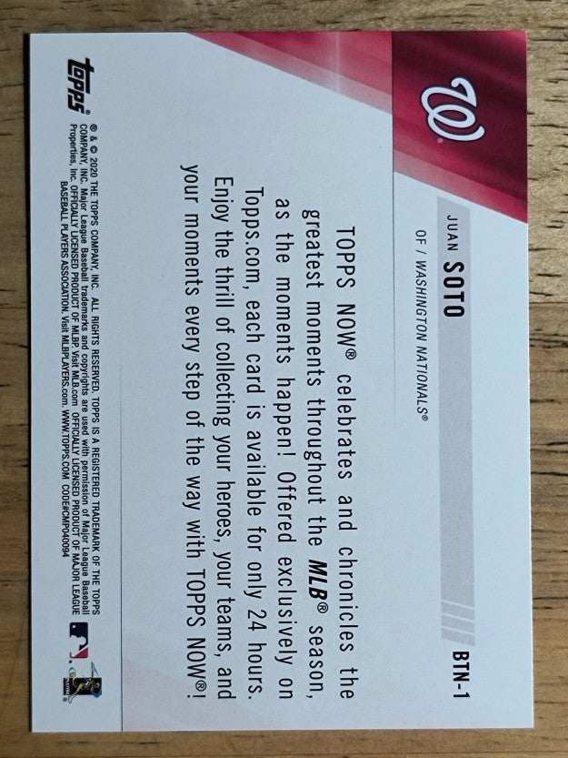 2020 Topps Best of Topps Now #BTN1 Juan Soto