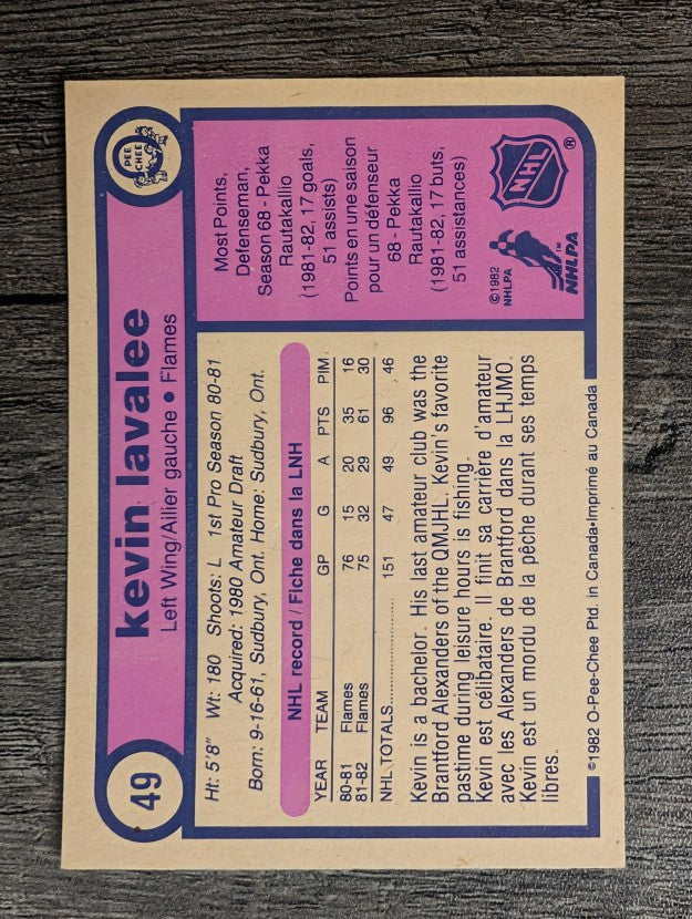 1982-83 O-Pee-Chee #49 Kevin Lavallee