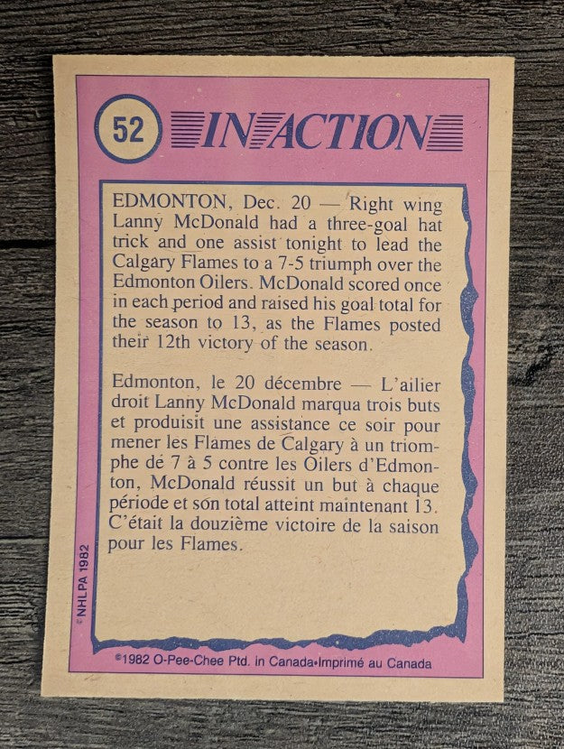 1982-83 O-Pee-Chee #52 Lanny McDonald IA