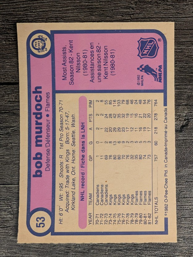 1982-83 O-Pee-Chee #53 Bob Murdoch