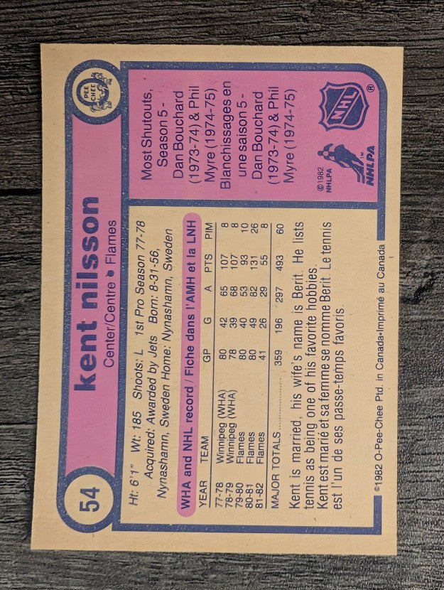 1982-83 O-Pee-Chee #54 Kent Nilsson