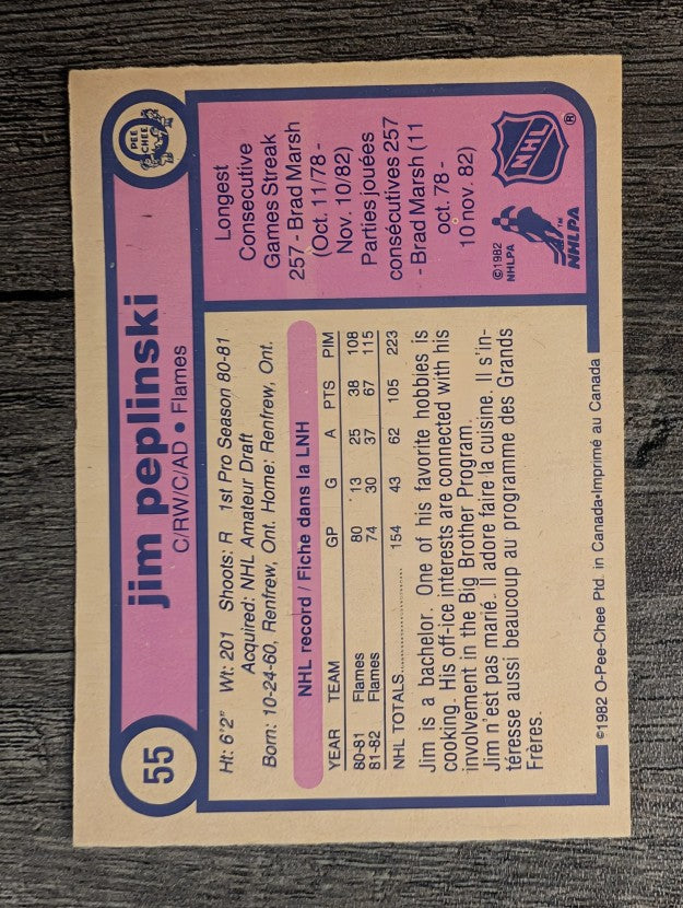 1982-83 O-Pee-Chee #55 Jim Peplinski