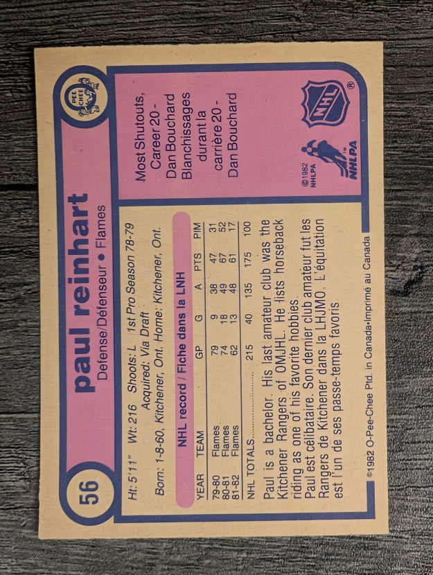 1982-83 O-Pee-Chee #56 Paul Reinhart