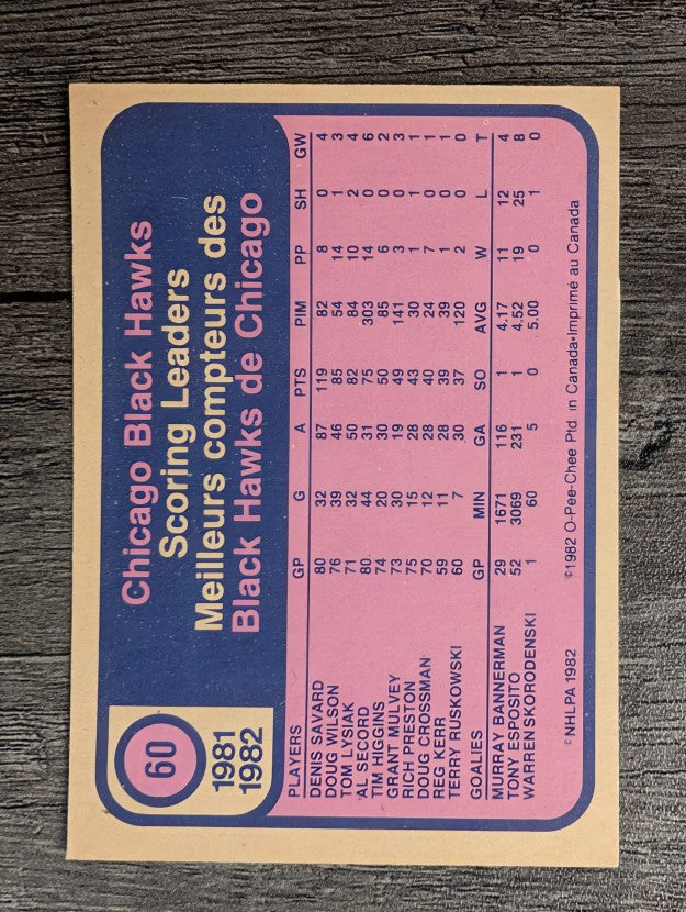 1982-83 O-Pee-Chee #60 Al Secord