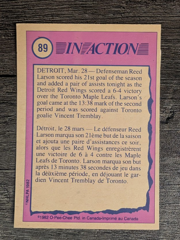 1982-83 O-Pee-Chee #89 Reed Larson IA