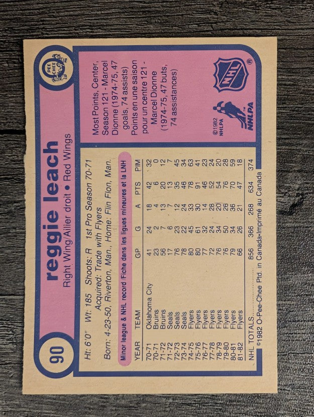 1982-83 O-Pee-Chee #90 Reggie Leach