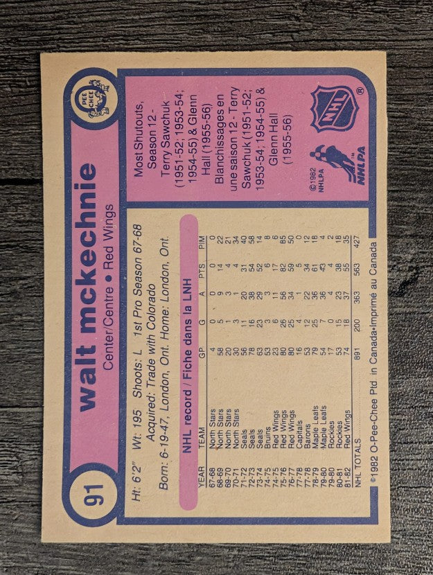 1982-83 O-Pee-Chee #91 Walt McKechnie