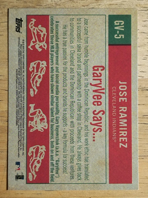 2019 Topps Gary Vee's Top Entrepreneurs in Baseball #GV5 Jose Ramirez
