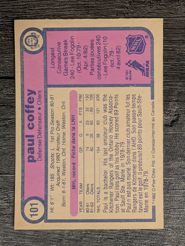 1982-83 O-Pee-Chee #101 Paul Coffey