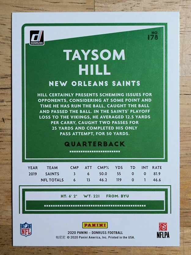 2020 Donruss #178 Taysom Hill