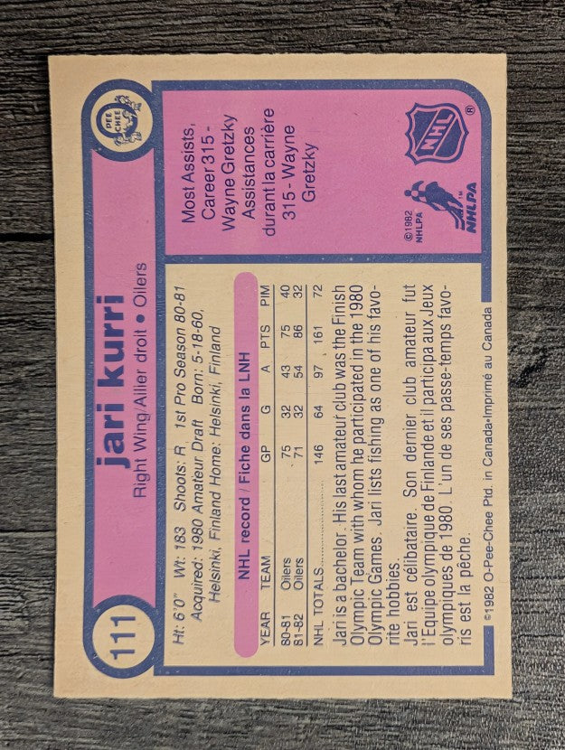 1982-83 O-Pee-Chee #111 Jari Kurri