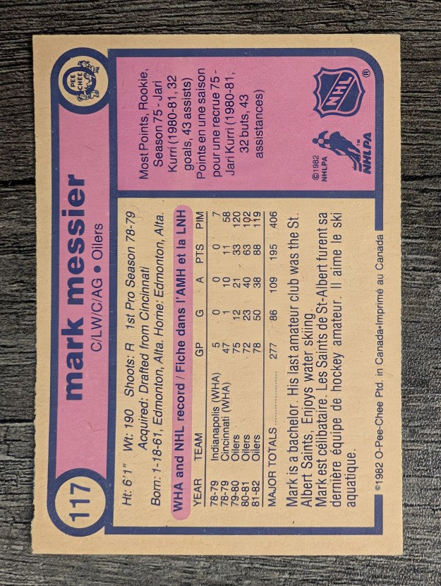 1982-83 O-Pee-Chee #117 Mark Messier