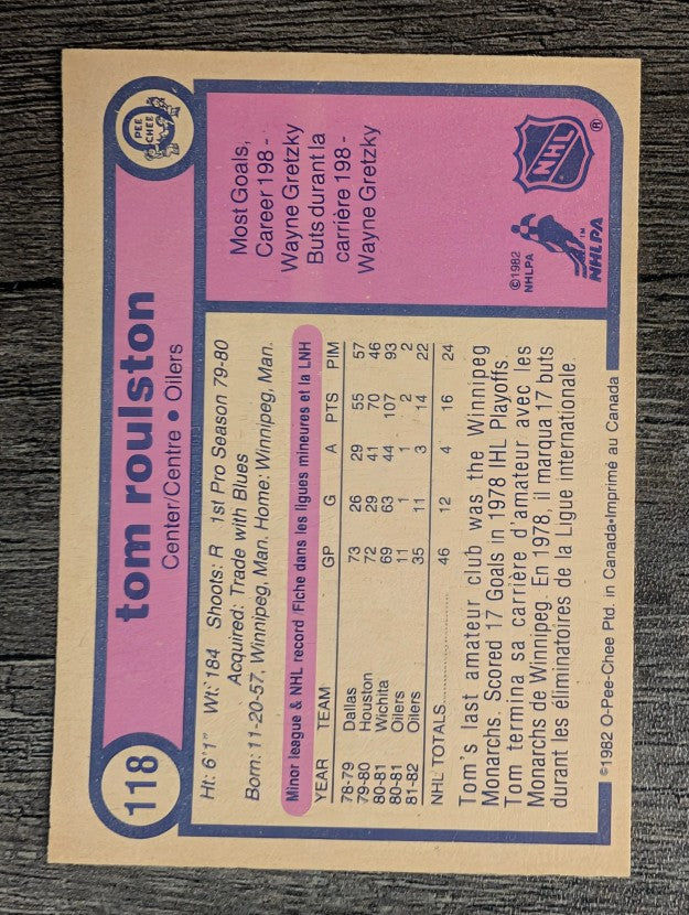 1982-83 O-Pee-Chee #118 Tom Roulston RC