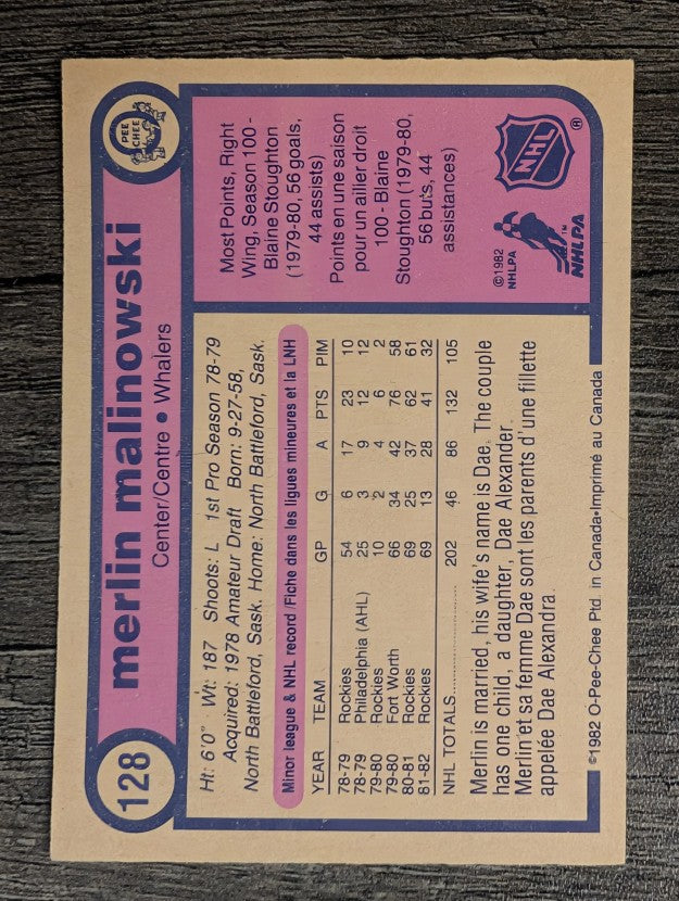 1982-83 O-Pee-Chee #128 Merlin Malinowski
