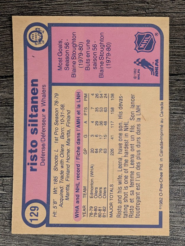 1982-83 O-Pee-Chee #129 Risto Siltanen