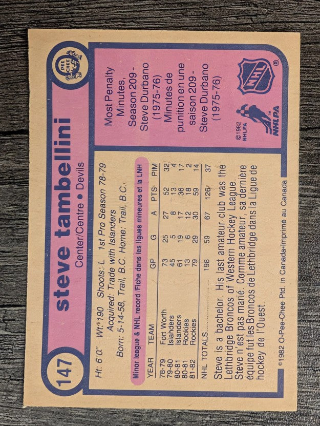 1982-83 O-Pee-Chee #147 Steve Tambellini