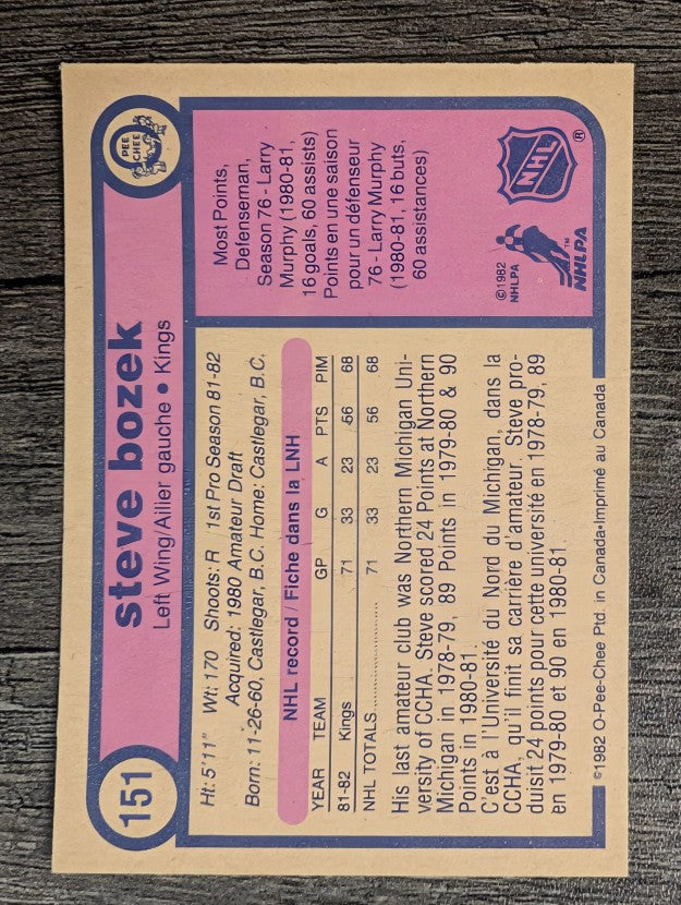 1982-83 O-Pee-Chee #151 Steve Bozek RC