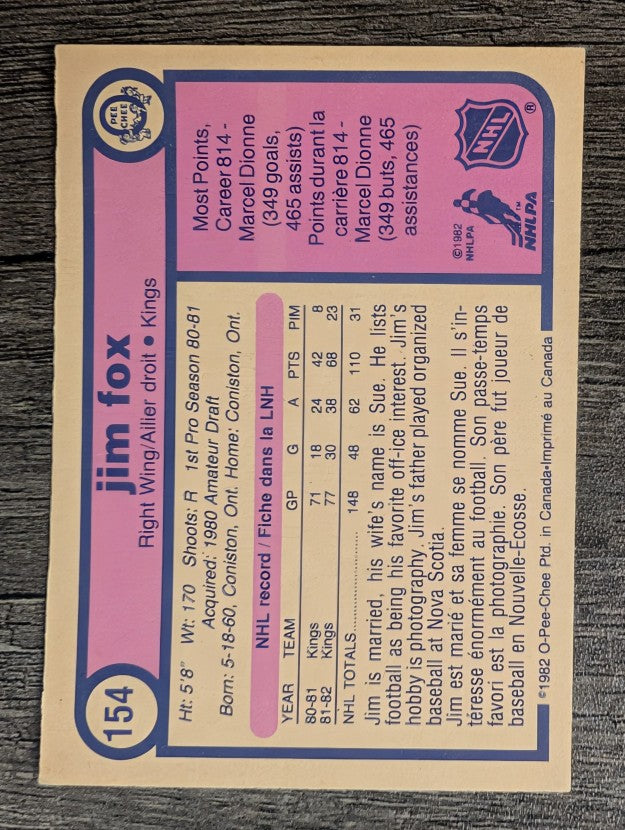 1982-83 O-Pee-Chee #154 Jim Fox