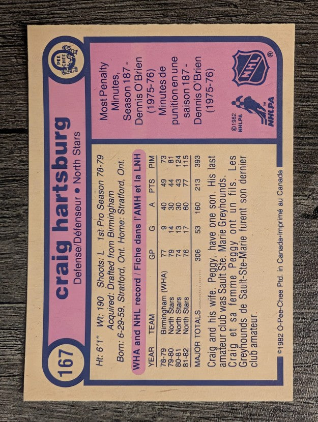 1982-83 O-Pee-Chee #167 Craig Hartsburg