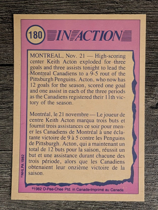 1982-83 O-Pee-Chee #180 Keith Acton IA