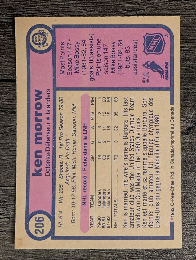 1982-83 O-Pee-Chee #206 Ken Morrow