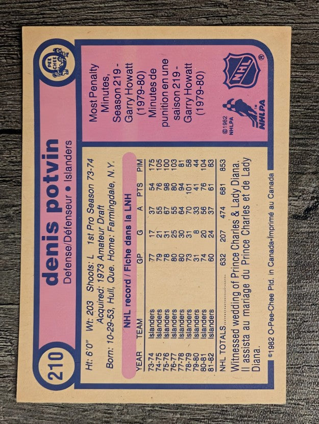 1982-83 O-Pee-Chee #210 Denis Potvin