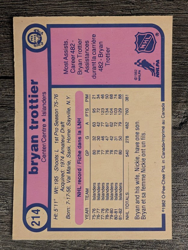 1982-83 O-Pee-Chee #214 Bryan Trottier