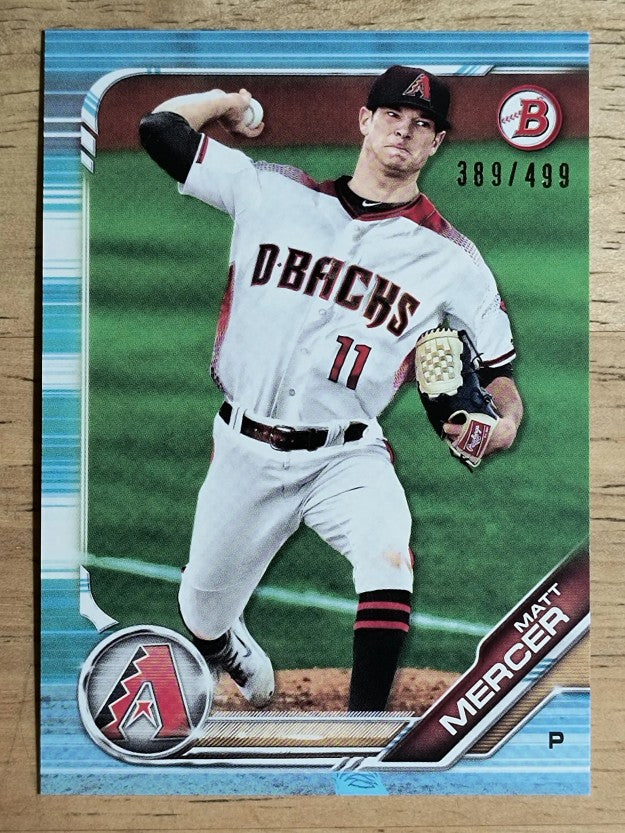 2019 Bowman Draft Sky Blue #BD55 Matt Mercer
