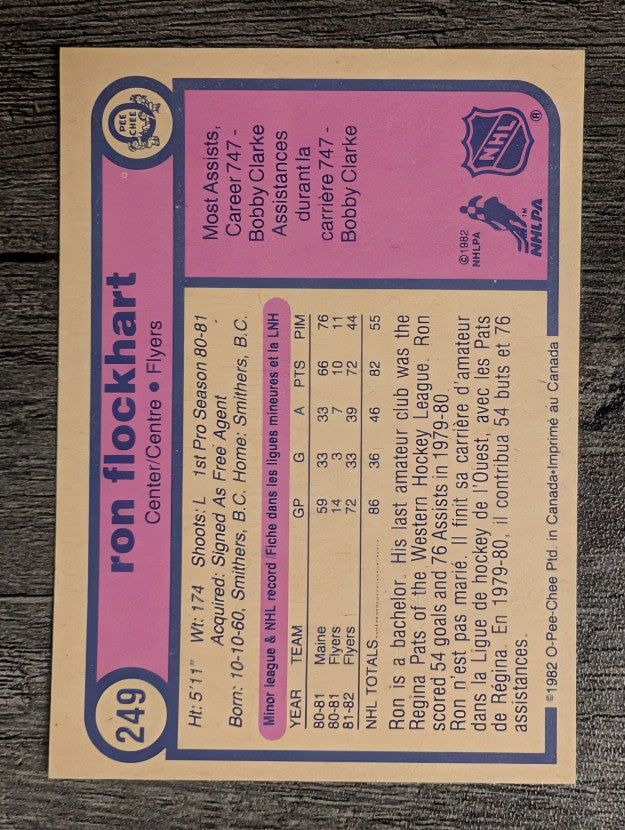 1982-83 O-Pee-Chee #249 Ron Flockhart RC