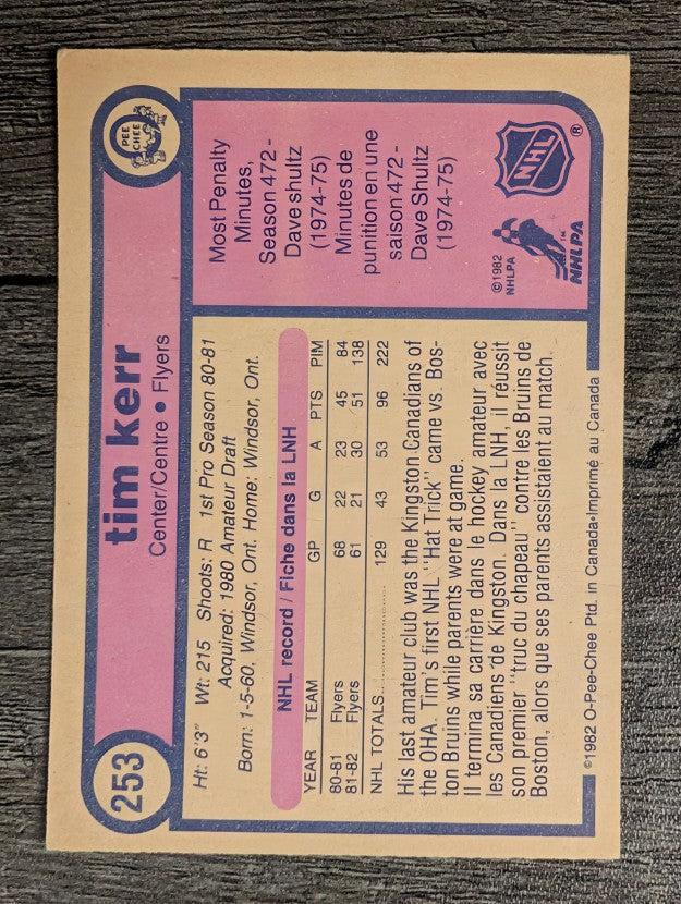 1982-83 O-Pee-Chee #253 Tim Kerr