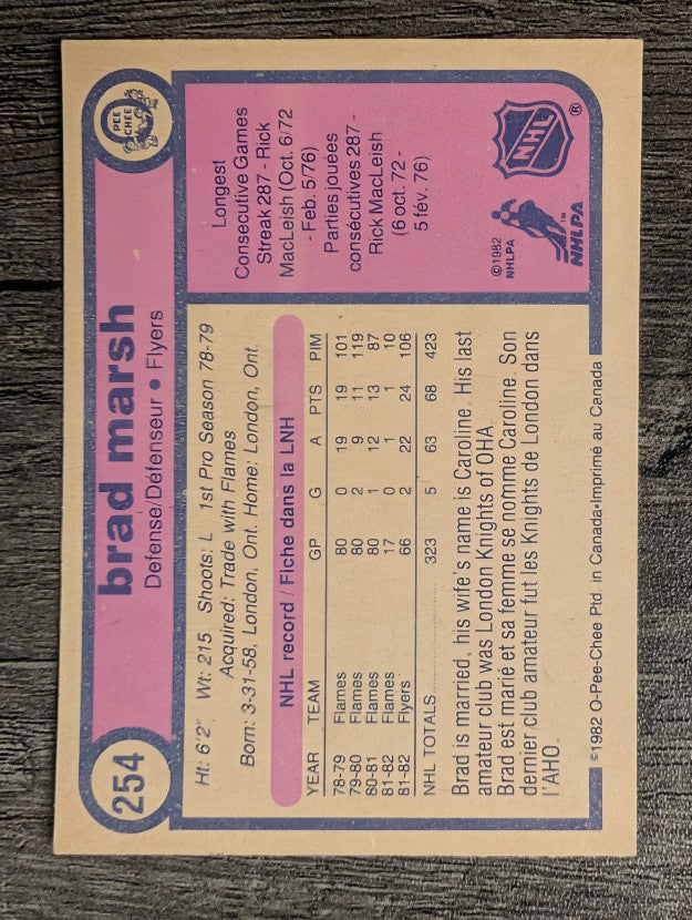 1982-83 O-Pee-Chee #254 Brad Marsh