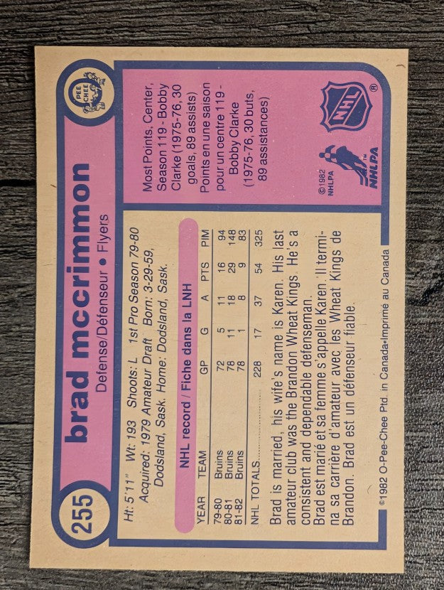 1982-83 O-Pee-Chee #255 Brad McCrimmon