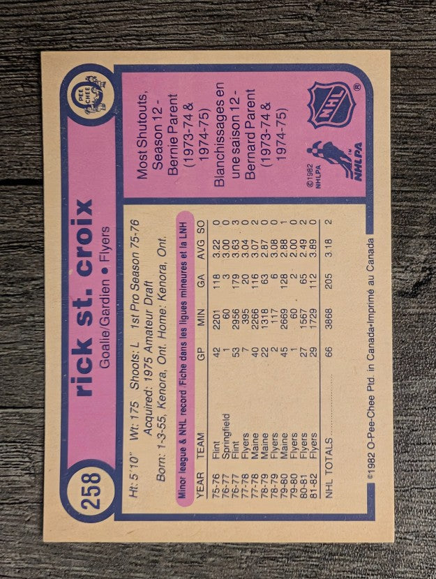 1982-83 O-Pee-Chee #258 Rick St.Croix