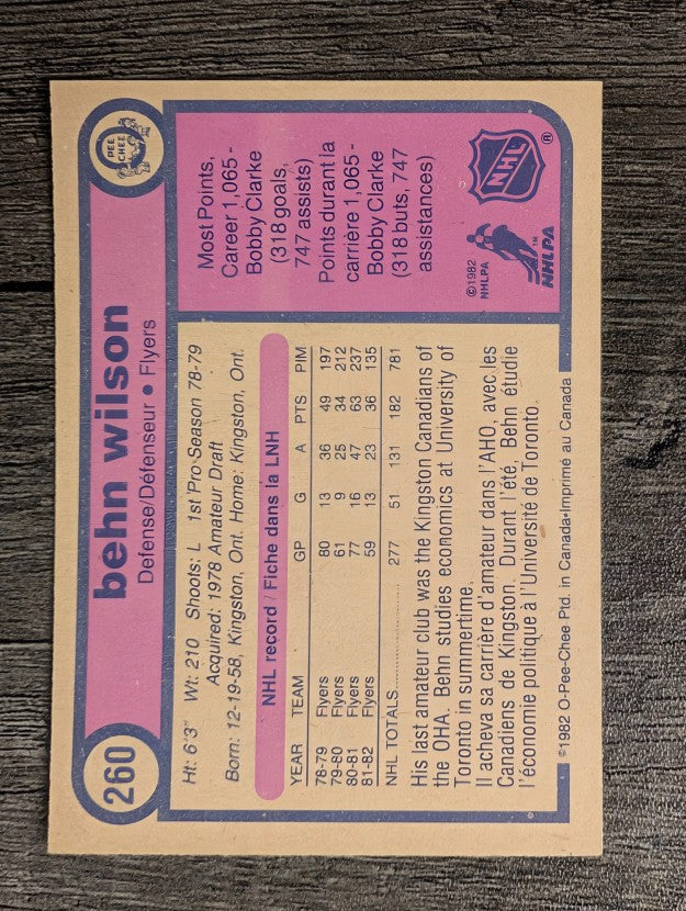 1982-83 O-Pee-Chee #260 Behn Wilson