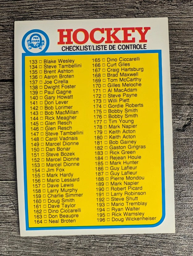 1982-83 O-Pee-Chee #261 Checklist 133-264 (EXMT)
