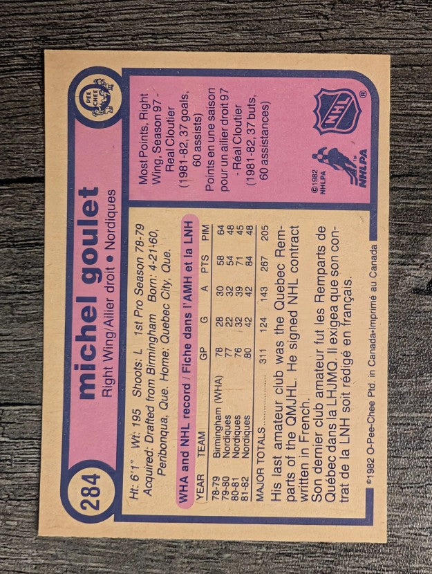 1982-83 O-Pee-Chee #284 Michel Goulet