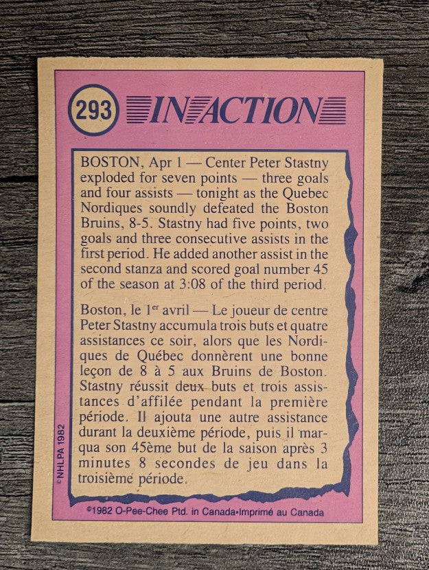 1982-83 O-Pee-Chee #293 Peter Stastny IA