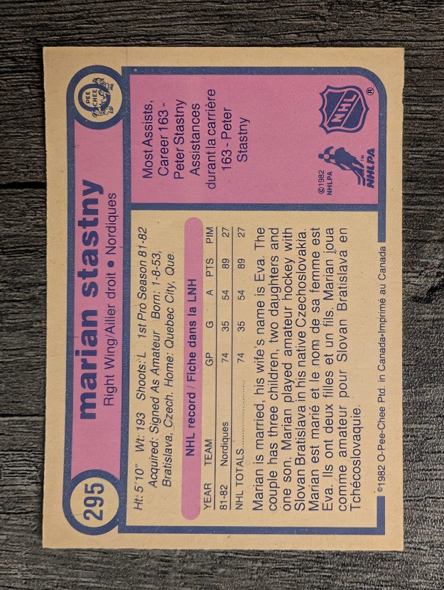1982-83 O-Pee-Chee #295 Marian Stastny RC