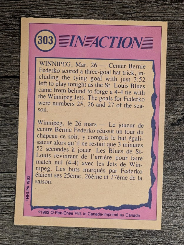 1982-83 O-Pee-Chee #303 Bernie Federko IA