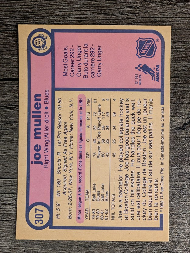 1982-83 O-Pee-Chee #307 Joe Mullen RC