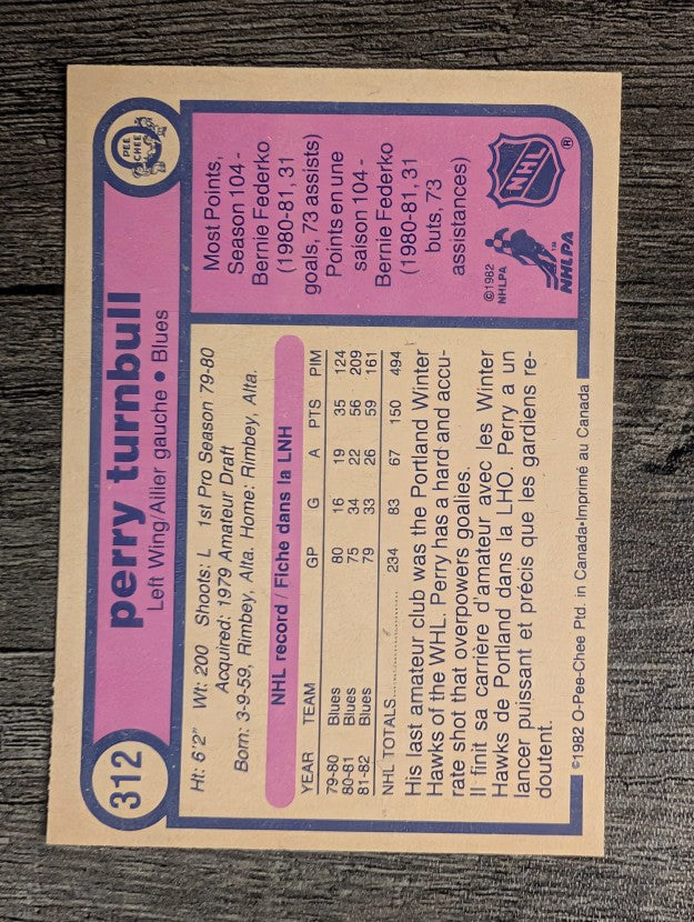 1982-83 O-Pee-Chee #312 Perry Turnbull