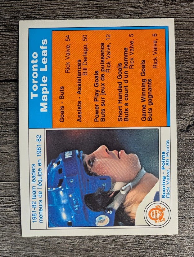 1982-83 O-Pee-Chee #314 Rick Vaive